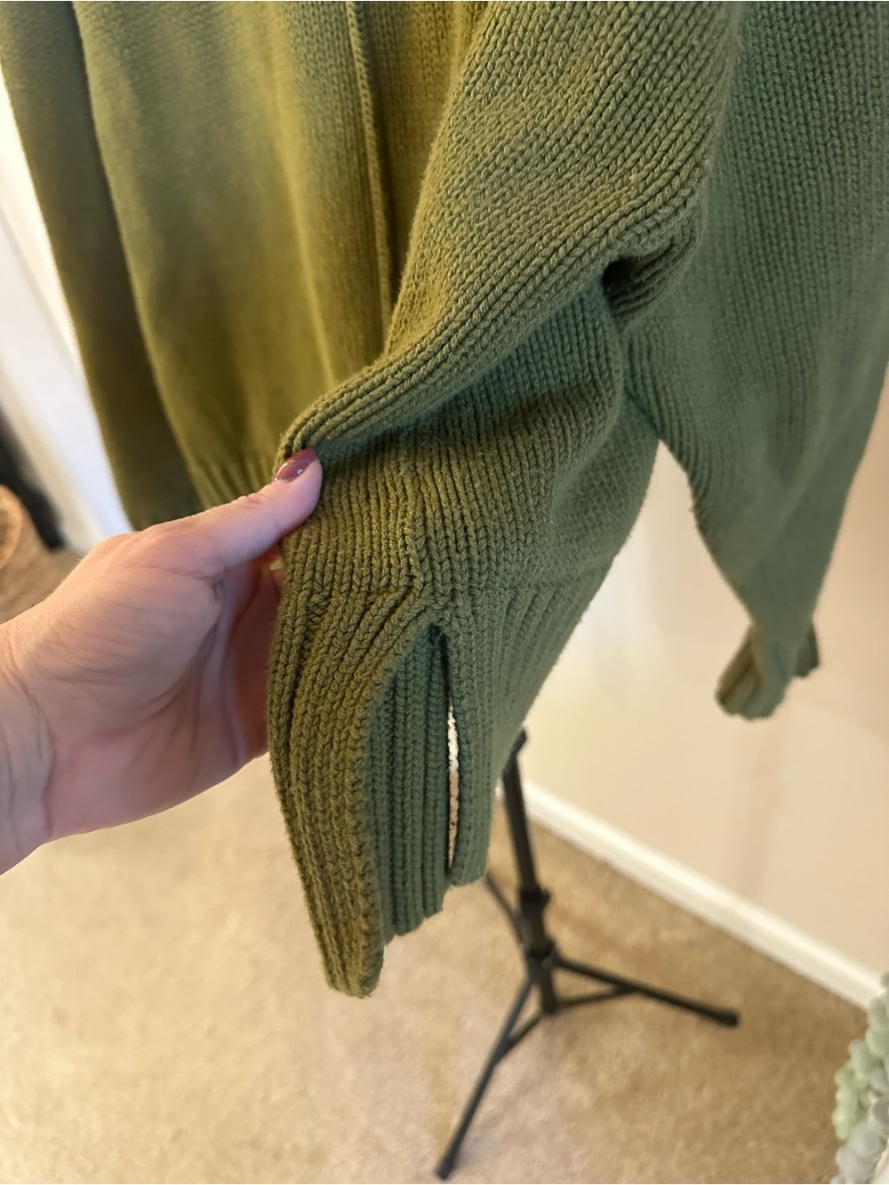 Olive Green Crewneck Sweater - Picture 6 of 7